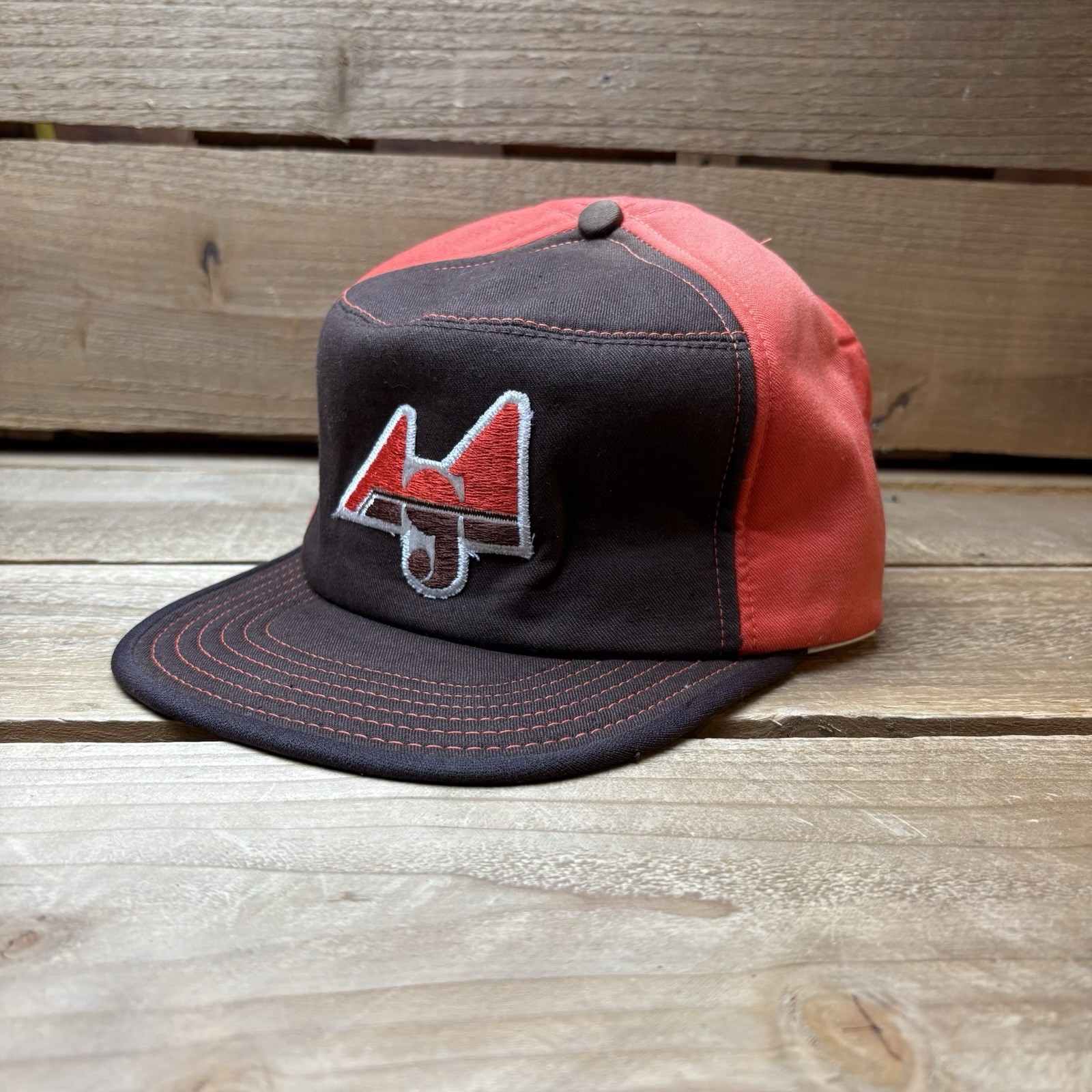 Vintage AG1 Orange Patch Panel Snapback Trucker H… - image 1