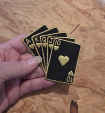 Gambling - Straight Flush - Cards - Casino - Embroidered Iron On Applique Patch