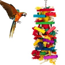 Extra Large Natural Wood Bird Toys for Macaws, African Greys Amazon Parrots