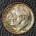 1964 Roosevelt dime, Very Choice BU+, Pretty Toning