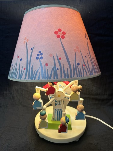 Nursery Originals Ferris Wheel Little People Lamp Original Shade Vintage 1974
