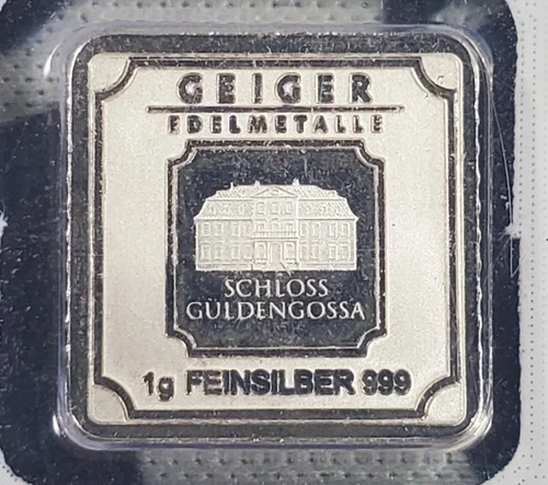 *GEIGER * Germany Geiger Bar - 1 gram .999 Fine Silver OGP