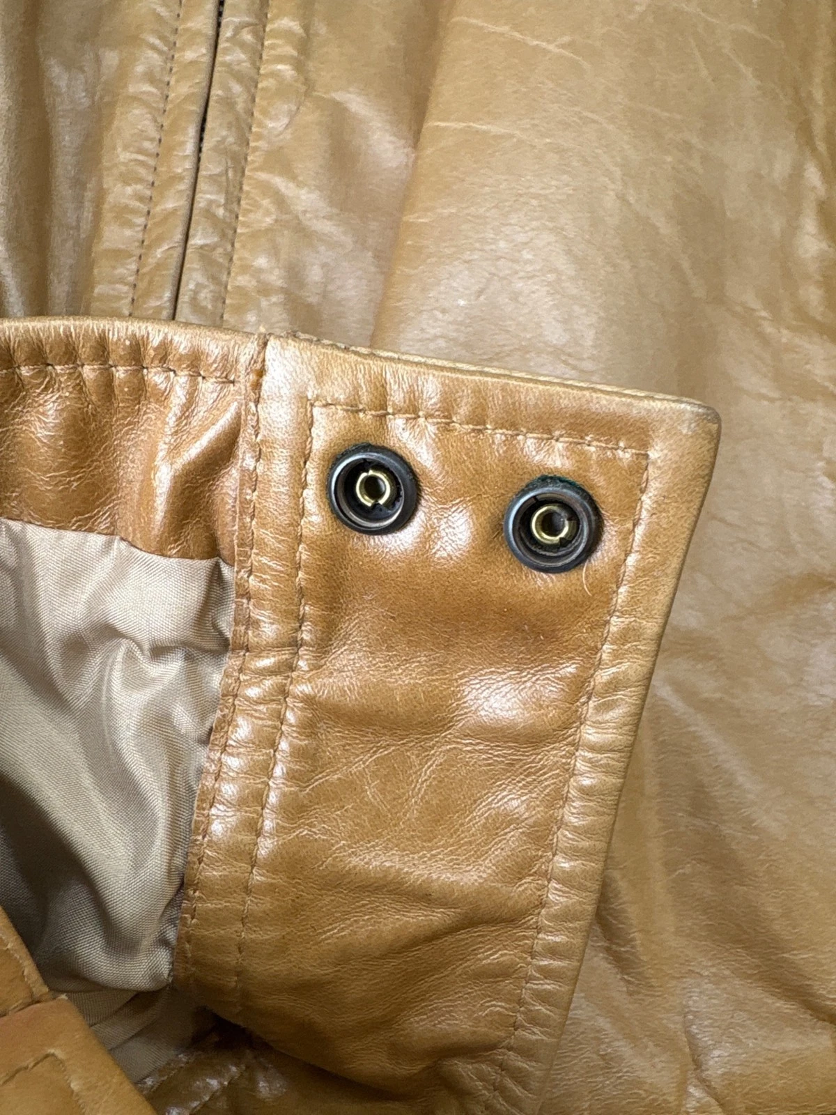 HUGO BOSS Single Leather Riders Jacket Men's Size 48 Brown image 9