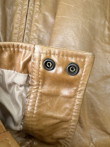 HUGO BOSS Single Leather Riders Jacket Men's Size 48 Brown image 9