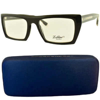 NEW! ZELLINI LUNETTES M1136 C1 Black Rectangle Full Rim Optical Frame Eyeglasses