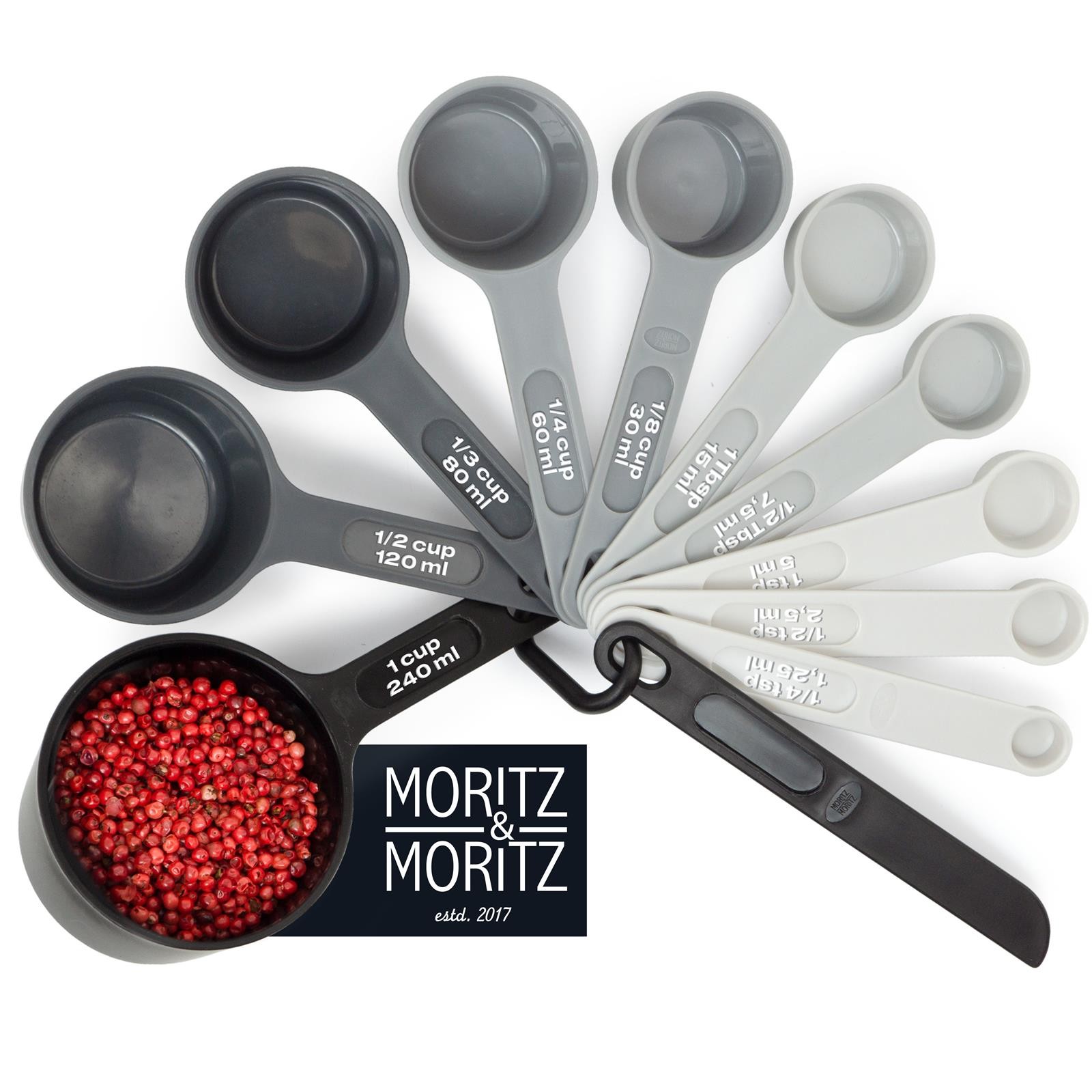 Moritz & Moritz Messlöffel Set 11 teilig schwarz