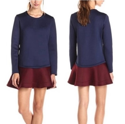BCBGMaxazaria Long Sleeve Drop Waist Scuba Dress Women s Size Small New