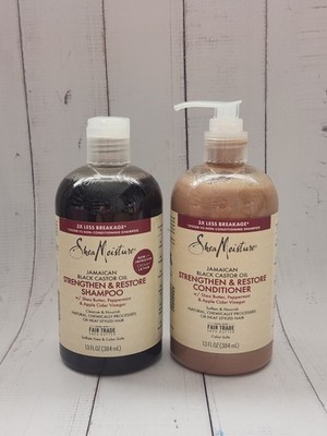 (Set of 2) Shea Moisture Strengthen & Restore Shampoo & Conditioner, 13 fl oz