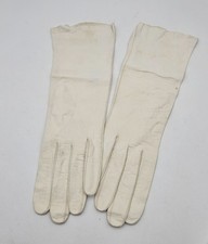 Vintage Triomphe for Macys White French Soft Kid Leather Gloves 12" Size 7