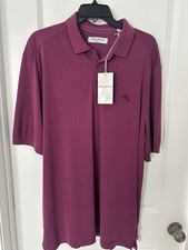 Tommy Bahama Bay Stripe Island Polo Mens XLT NWT Maroon