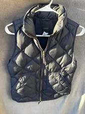 J. Crew Women's Quilted Down Vest - Black- XS