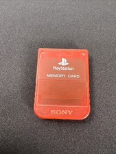 OEM Sony SCPH-1020 Playstation 1 PS1 Memory Card - Clear Red TESTED NTSC U/C USA