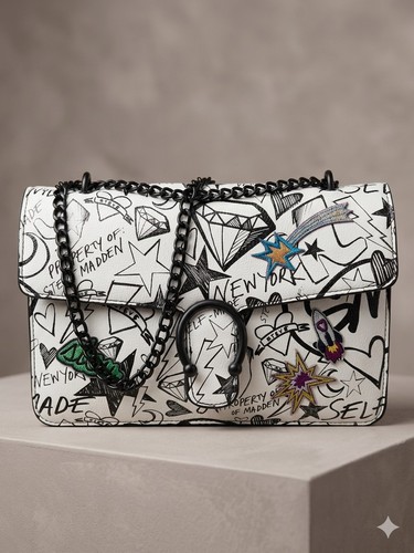 Steve Madden Graffiti Flap Crossbody Bag Excellent Used Condition