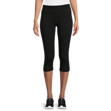 Athletic Works Womens Mid Rise Slim-Leg Capri Leggings Black Size M 8-10