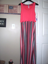 NWT BOBBIE BROOKS Black & Peach Maxi Dress Size Medium