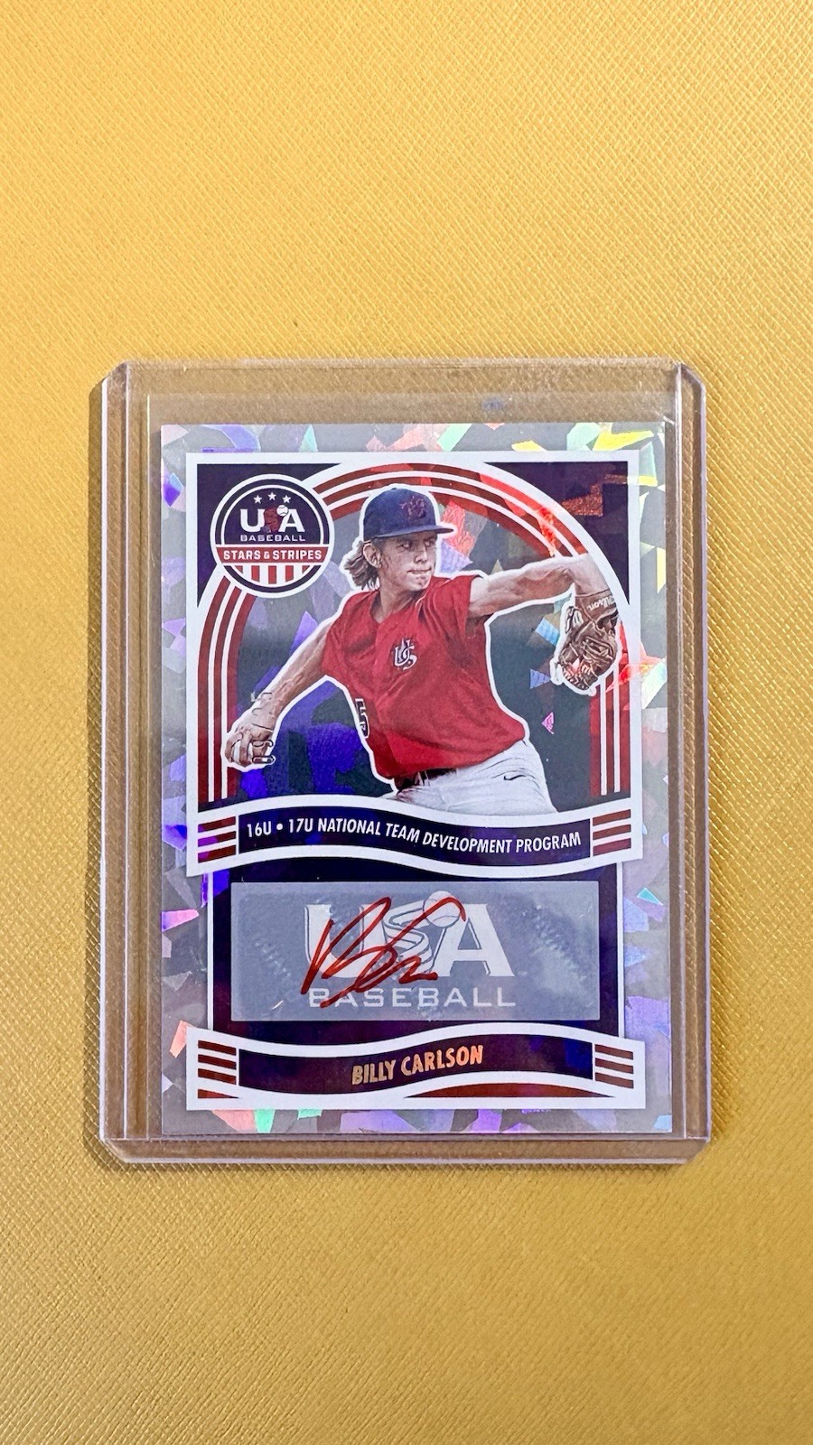 Billy Carlson 2024 Panini Stars & Stripes Crystals Auto /25 USA