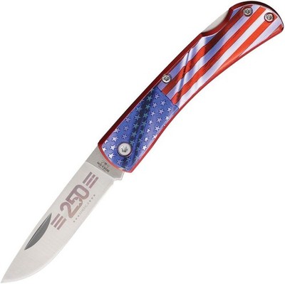 BEAR & SON KNIFE - 3.63'' LOCKBACK RED ALUMINUM HANDLES -  S/S BLADE - USA - NIB