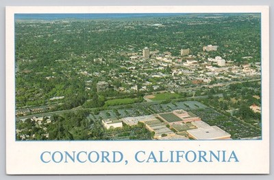 Vintage Concord California Aerial View Postcard John Hinde Curteich James Blank
