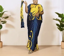Kaftan African Women Boho Print Beach Abaya Dubai Luxury Maxi Dress/Scarf Muslim