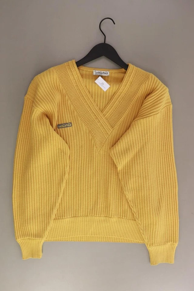 ✨ Carlo Colucci maglione per uomo taglia 50, M vintage giallo di lana vergine ✨ - Imagen 4 de 4