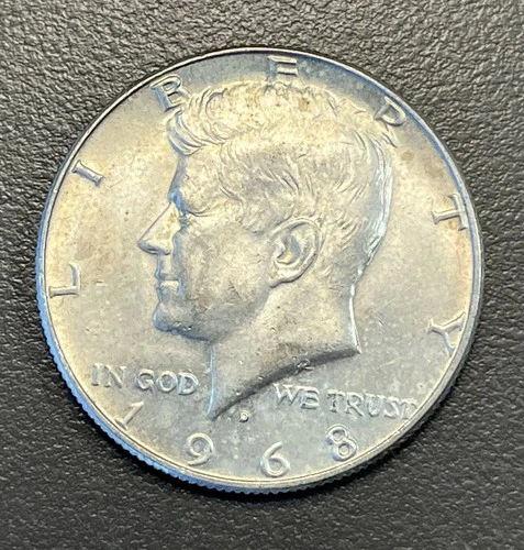 1968 D Kennedy Half Dollar / 40% Silver US Coin / 50 Cent Piece