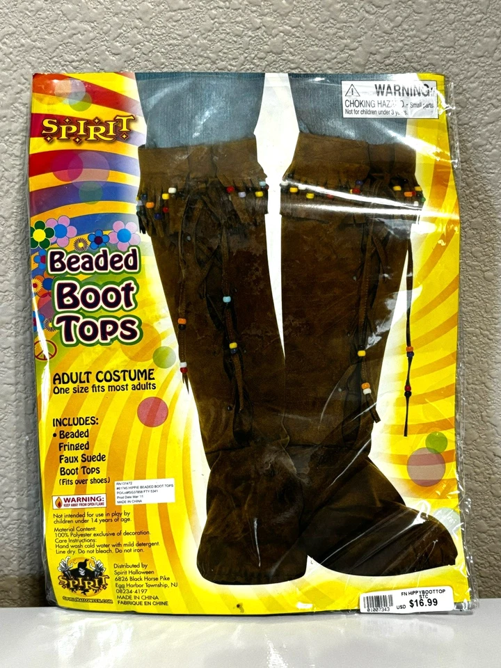 Disfraz Hippie Chick Adulto Vestido Diadema Bota Prendas para el torso Signo de Paz Conjunto de Joyería Mujeres Foto 3 de 4