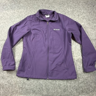 Columbia Kruser Ridge Softshell Jacket Womens L Purple Full Zip Pockets Outdoors