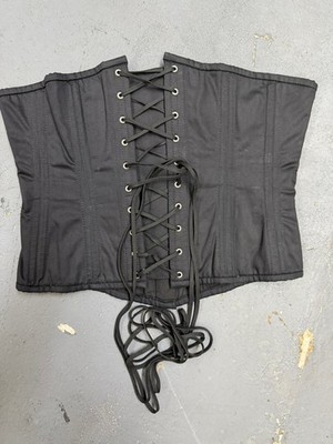 Alter Ego Clothing Black Boned Corset Waist Cincher Lace Up Sz 32 Goth Steampunk