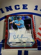2026 Bowman Chrome DANIEL PIERCE 1st Bowman Auto /5 Red X-Fractor Tampa Bay Rays