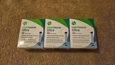 One Touch Ultra Test Strips 50 count 3 Boxes (150 Total)