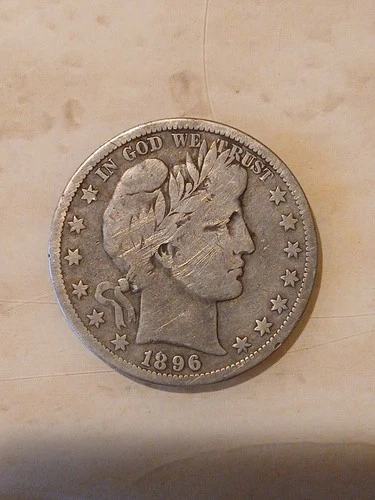 1896 S Barber Half Dollar 50c – Very Good   VG San Francisco Key
