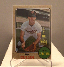 Topps 1968 Tim Cullen #209 1967 All-Star Rookie Washington Senators Card. rookie card picture