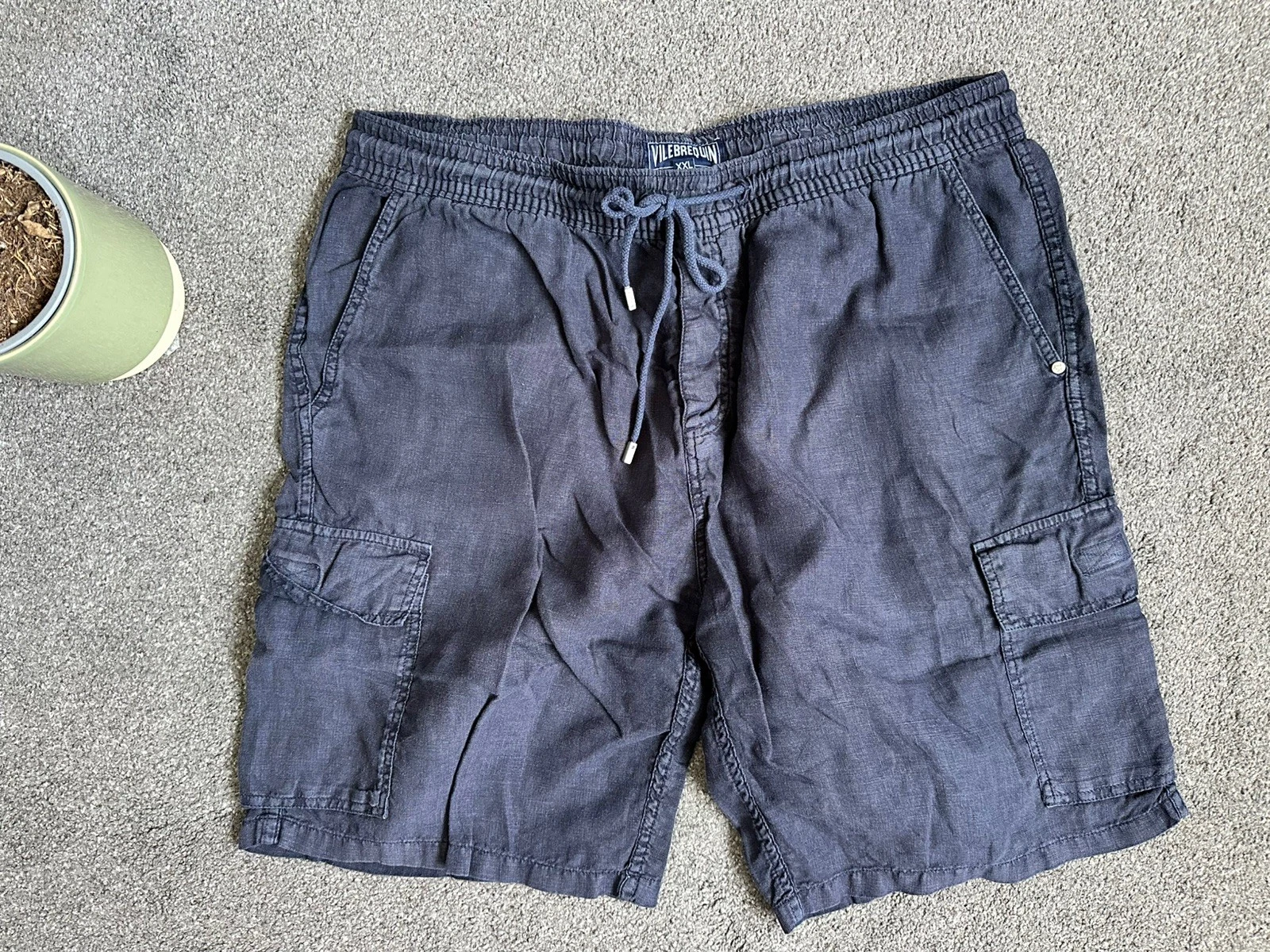Vilebrequin Linen Bermuda Navy Blue Cargo Shorts Size Mens XXL
Opens in a new window or tab