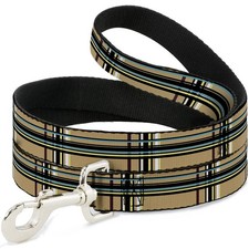 Dog Leash 6-FEET Plaid Tan