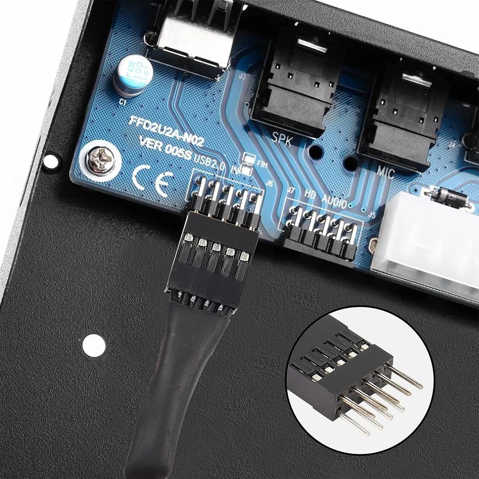 USB a a 9 Pin Header, Scheda Madre Maschio IDC Dupont a USB 2.0 Tipo a Maschio A - Immagine 4 di 4