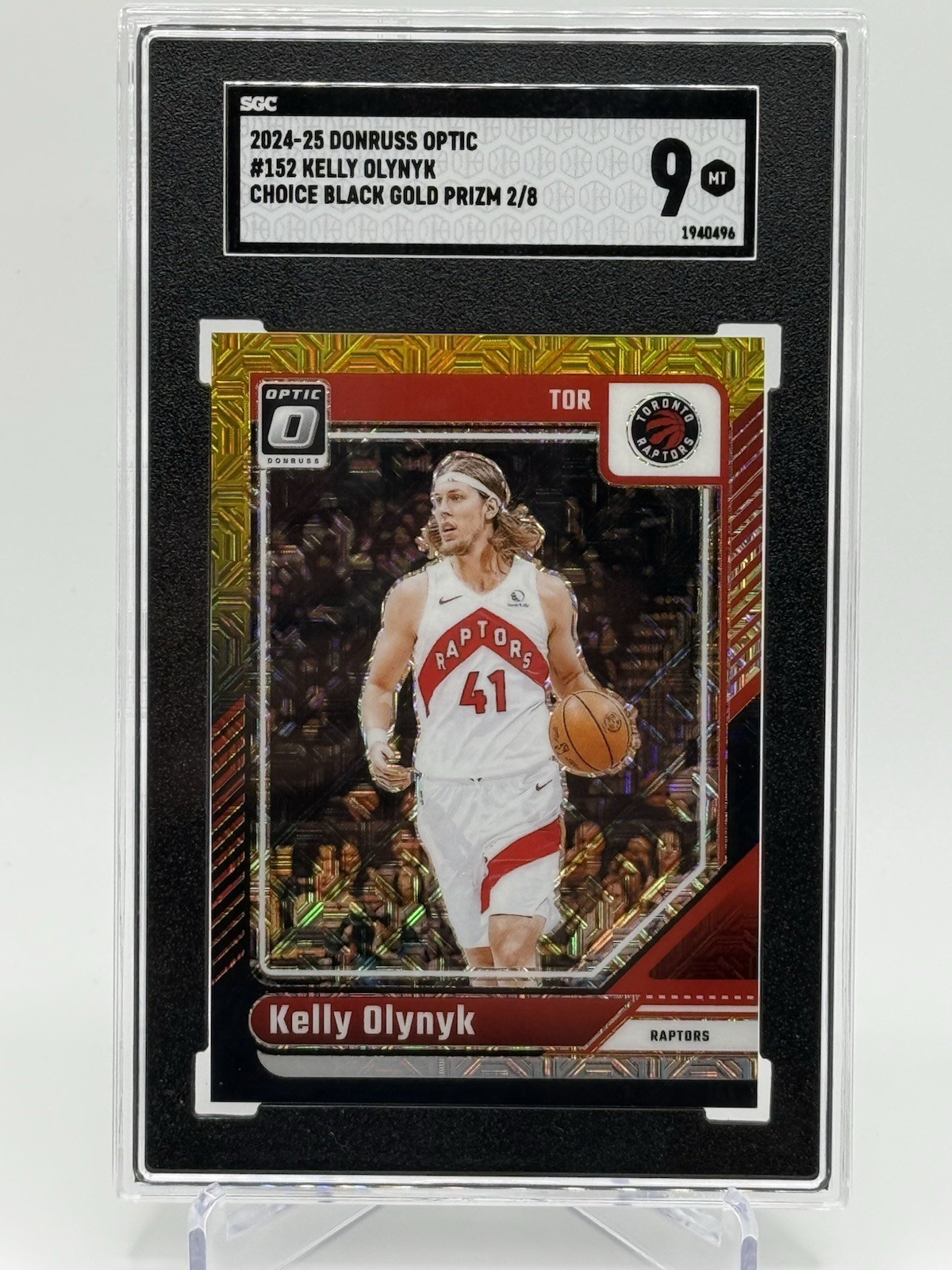 2024-25 Panini Donruss Optic Kelly Olynyk #152 Choice Black Gold Prizm /8 SGC 9