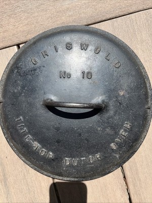 Griswold Cast Iron #10 Fully Marked Dutch Oven w/ Handle