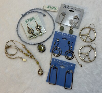 Fashion Jewelry Lot of 9 Gold Tone 1928, Anne Klein, Kenneth Cole, NWT
