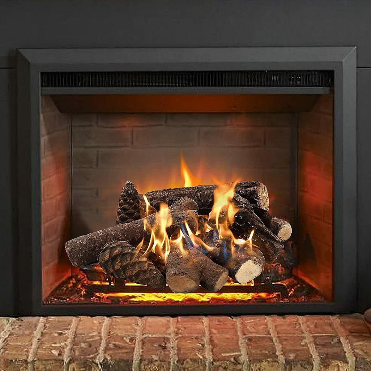 Ceramic Wood Logs for Gas Fireplace Logs Imitation Fake Wood Burning  Decorative | eBay