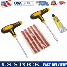 Car Tubeless Tyre Tire Puncture Repair Plug Repair Kit Needle Patch Fix Tool Set