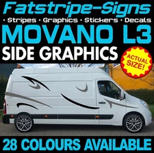to fit VAUXHALL MOVANO L3 LWB GRAPHICS STICKERS STRIPES DECALS CAMPER VAN