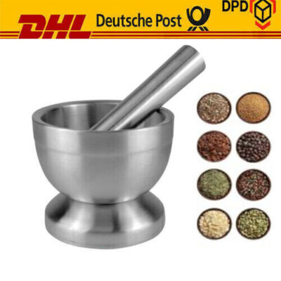 XXL Mörser mit Stößel Granit Gewürzzerkleinerer Schwarz Ø=10,0cm,Gewürz Mörser