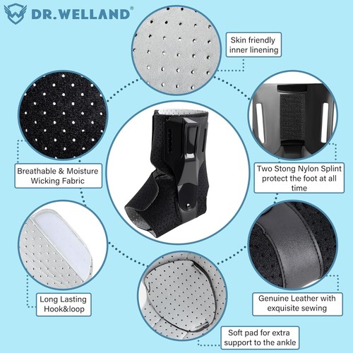 Ankle Brace with Side Stabilizers Dr.Welland -Adjustable Ankle Support for Sp...