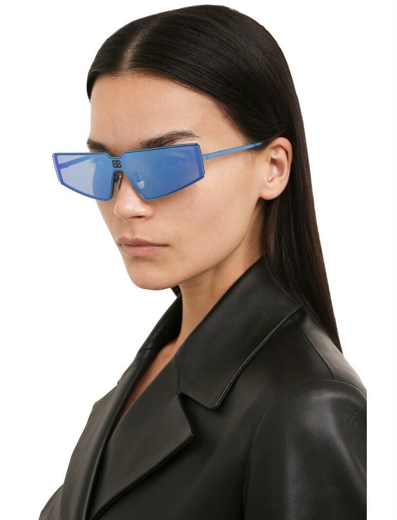 サングラス BALENCIAGA Woman Sunglasses Blue BB0192S 003 NEW BALENCIAGA BB0192S 003 BLUE GEOMETRIC WOMEN SUNGLASSES