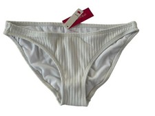 NWT Juniors Ribbed White Bikini Hipster Bottoms Xhilaration Small 0-2  MQ20