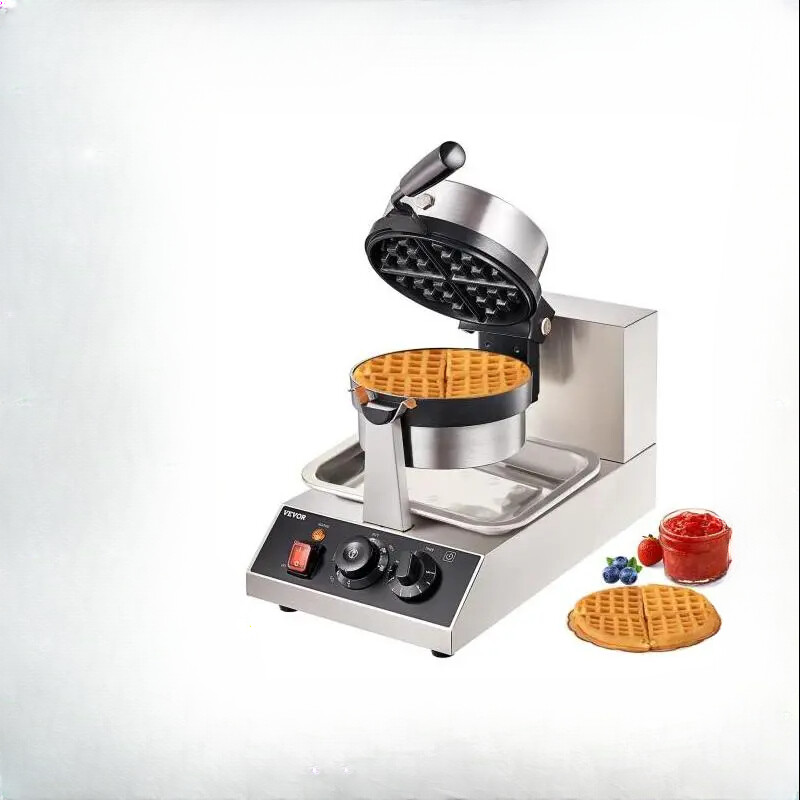 Electric Waffle Maker Round Waffle Non-Stick Waffle Baker Machine Teflon-Coated-image