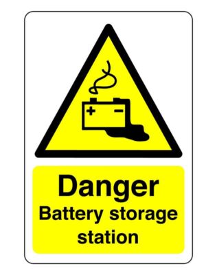 Gefahr Batteriespeicher - für Innen/Außen PVC, Aufkleber oder Diabond