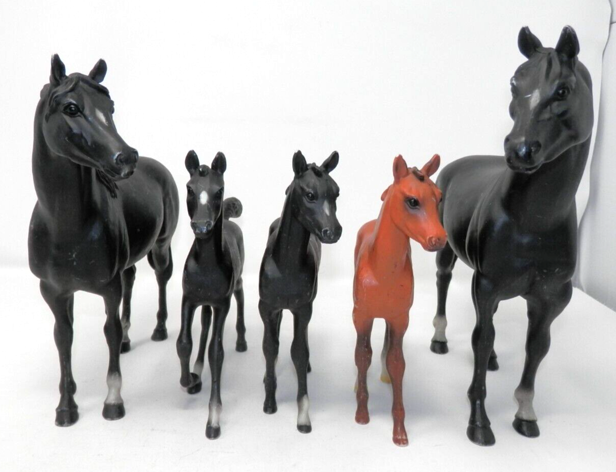 Lot Blue Ribbon Ranch Stables Black Quarter Horse Family Mare Foals