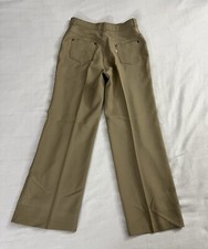 Vintage Levi's 70s Bend Over Tan Polyester Pants Pockets 18 Levi READ