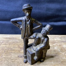 Early 1900's Mutt & Jeff Figural 5” Cast Iron Bank - A.C. Williams